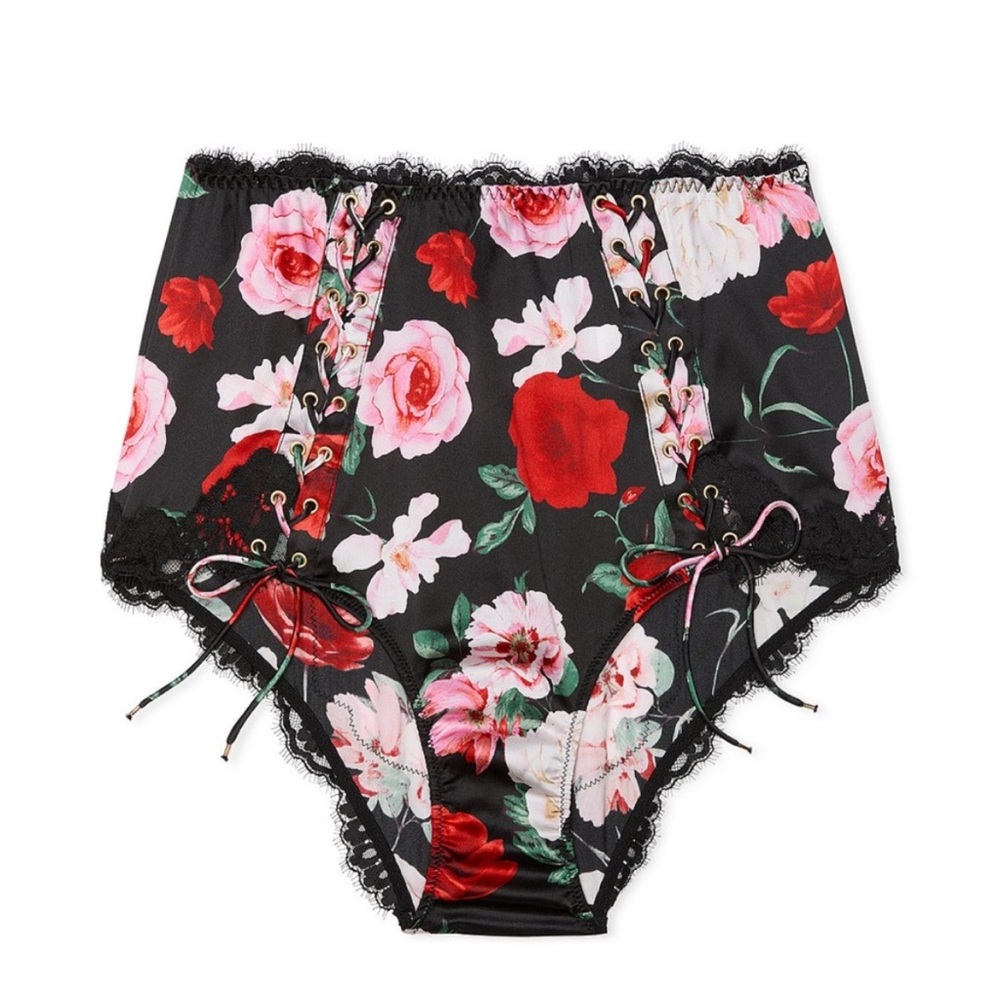 Atelier Victoria's Secret Satin Lace-Trim High-Waist Brief Panty new in plastic